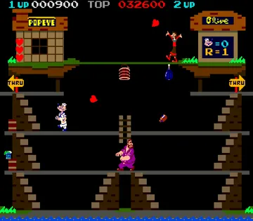 Popeye (bootleg) screen shot game playing